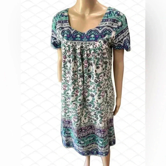 Vintage La Cera Dress Womens Boho Hippie ethnic Retro midi kaftan pockets-M - Picture 3 of 9